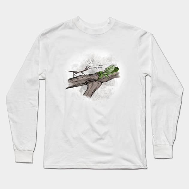 Stick insect pun Long Sleeve T-Shirt by Jamesneul